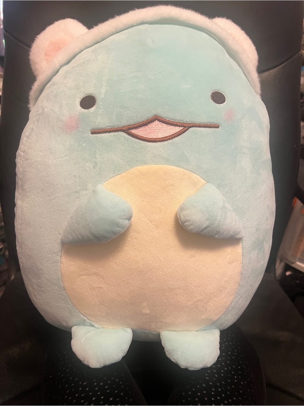San-X Sumikko Gurashi Tokage Plush Doll Wearing Bear Ears. 16 inches.